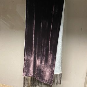 Silk and velvet scarf